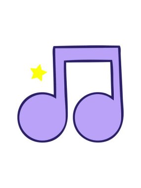 Parıldayan yıldızlar müzikal nota çizgi filminin animasyonunu etkiler.