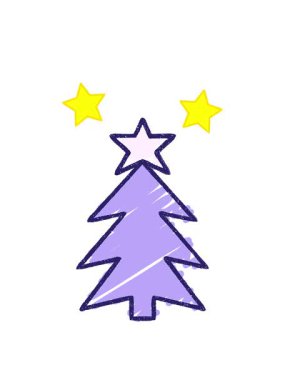 dönen yıldızlar Noel Ağacı Tebeşir resminin animasyonu