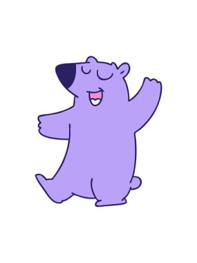 Bir çizgi film ayısının el çizimi dizaynının basınçlı canlandırması