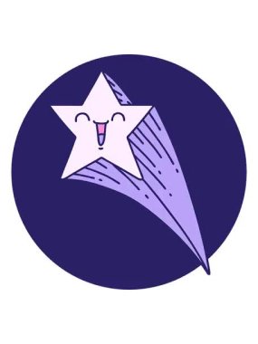 Dövme stili kayan bir yıldızın titreyen hareketli animasyonu