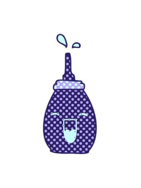 Çizgi roman tarzının titreşimli hareketli animasyonu. Mutlu kırmızı sos.