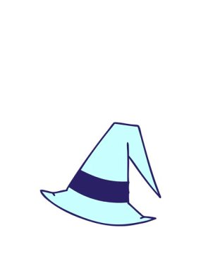 Ürkütücü cadı şapkası tasarımının zıplama hareketi animasyonu