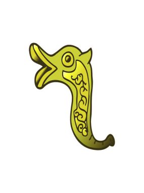 Çizgi film karalama savaş trompetinin renkli animasyonu.