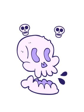 kafatası çizimlerinin dönen kafatası animasyonu