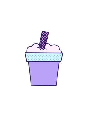 Çizgi roman tarzı çizgi film dondurma tenceresinin canlandırma etkisi.