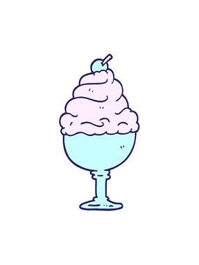 Çizgi roman tarzı dondurmanın hareketli animasyonu