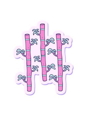 bir çizgi film bambu çıkartmasının canlandırmasını bob ve duraklat