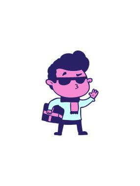 Havalı bir adamın radyoaktif parlayan çizgi filmi.