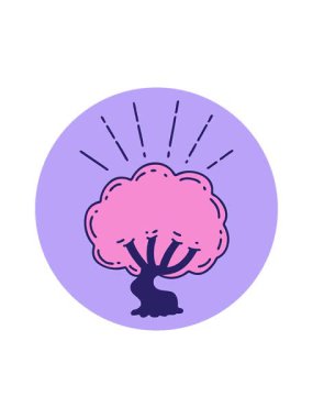 Dikkat çekici bir dövme stili ağaç tasarımı.