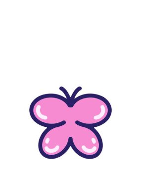 Basit ve cesur kelebek tasarımının yükseliş ve yüzen animasyonu