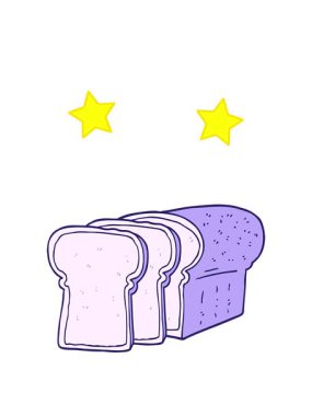 dönen yıldızlar çizgi film dilimlenmiş ekmeğin animasyonu