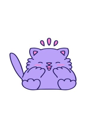 Küçük bir kedi çizgi filminin hareketli animasyonu