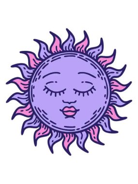 Dövmenin animasyonunu geleneksel güneş stilinde salla ve durdur