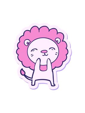 Çizgi film aslanının hareketli çıkartması