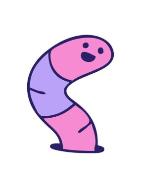 el çizimi tuhaf karikatür solucanının pixelize etkisi