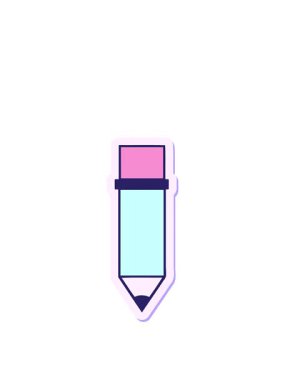 Sevimli bir kalem karikatürünün çıkartmasını uzatıyorum.