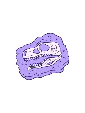 El çizimi karikatür tarzının bölünme etkisi antik fosil