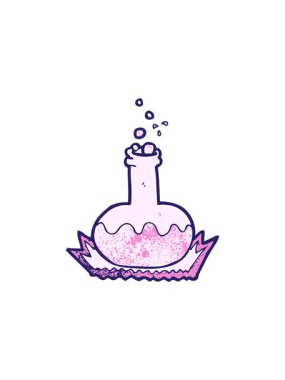 Çizgi film bilim deneyinin radyoaktif parlayan animasyonu