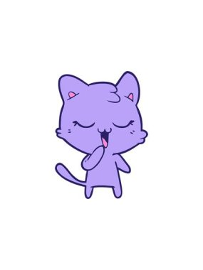 Mutlu karikatür kedi karalamalarının hareketli animasyonu