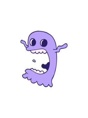 Karikatür karalamalarının basınçlı animasyonu. Ürkütücü hayaletler.