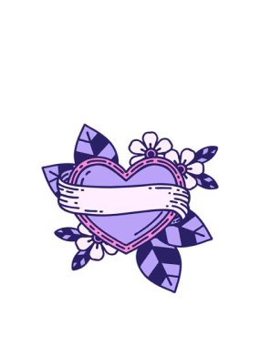 Neon dövmenin animasyonunu geleneksel kalp ve bayrak stilinde genişletiyor.