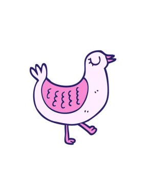 El çizimi çizgi film kuşunun satış animasyonu