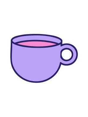 Kahve illüstrasyonunun ikonik dövme şeklindeki görüntüsünün titreşimli hareketi