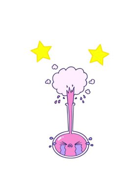 Ağlayan çizgi film yıldızlarının animasyonu ağlayan bilim deneyi