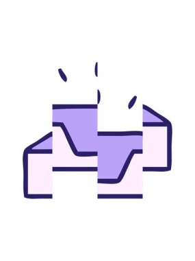 Tepside boş bir karikatürün bölünmüş hareket animasyonu