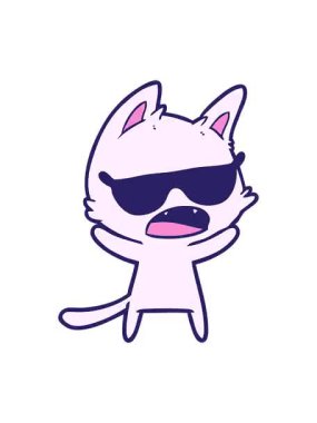 Konuşan kedi çizgi filminin titreyen hareket animasyonu