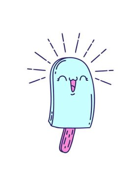 Geleneksel dövme stili buz lolipopun titreşimli animasyonu