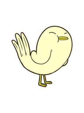 kuş karakterinin sevimli çizgi filminin renk animasyonu