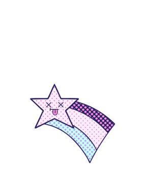 Kayan bir gökkuşağı yıldızının çizgi filminin zıplama hareketli animasyonu