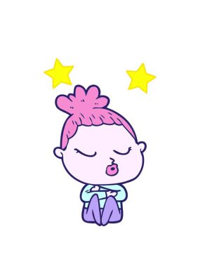 dönen yıldızlar sakin bir kadının animasyonu