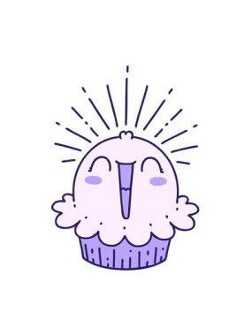 Şarkı söyleyen mutlu bir çöreğin canlandırmasının titreşimli animasyonu