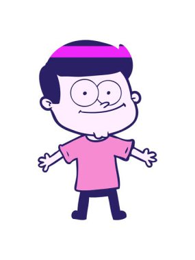 Çizgi film mutlu adamın animasyonunu canlandırın.