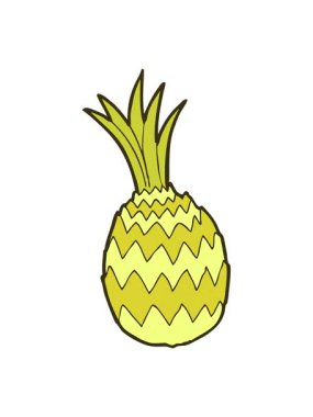 Çizgi film ananasının renk animasyonu değişiyor