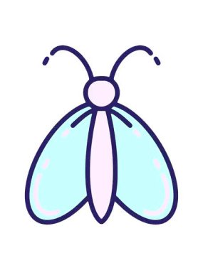 Kelebeğin basit, şirin çizgi filminin efekt animasyonunu göster