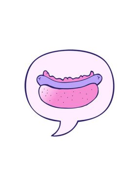 Konuşma balonu pürüzsüz gradyan tarzında çizgi film sosislisinin satış flaş animasyonu