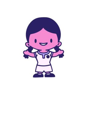 Üniformalı kadın futbolcunun yükseliş ve yüzme animasyonu