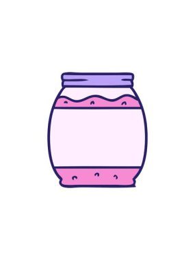 Çilek reçelinin el çiziminin radyoaktif parlayan animasyonu