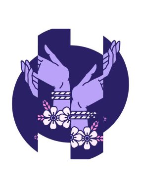 İkonik dövme stili iki elin birleştirilmiş hareket animasyonu