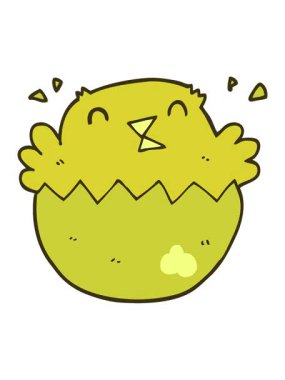 Yumurtadan çıkan civcivin renkli animasyonu değişiyor