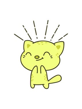 Geleneksel gülümseyen kedi dövmesinin renkli animasyonu