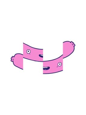 Çizgi film sosislerinin bölünmüş hareketi