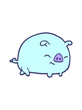 el çizimi çizgi film tarzı domuzun basınçlı animasyonu