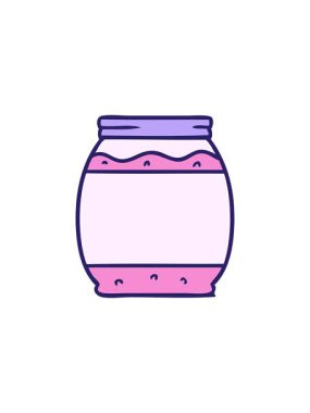 Bir çilek reçelinin el çizimi animasyonunun bölünme etkisi