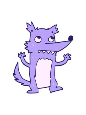 el çizimi karalama stili kurt çizgi filminin animasyonunu durdurup duraklat