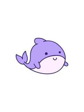 Mutlu bir balinanın çizgi filminin canlandırma etkisi.