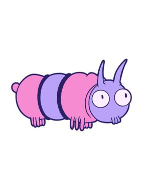 Tatlı bir çizgi film böceğinin basınçlı animasyonu